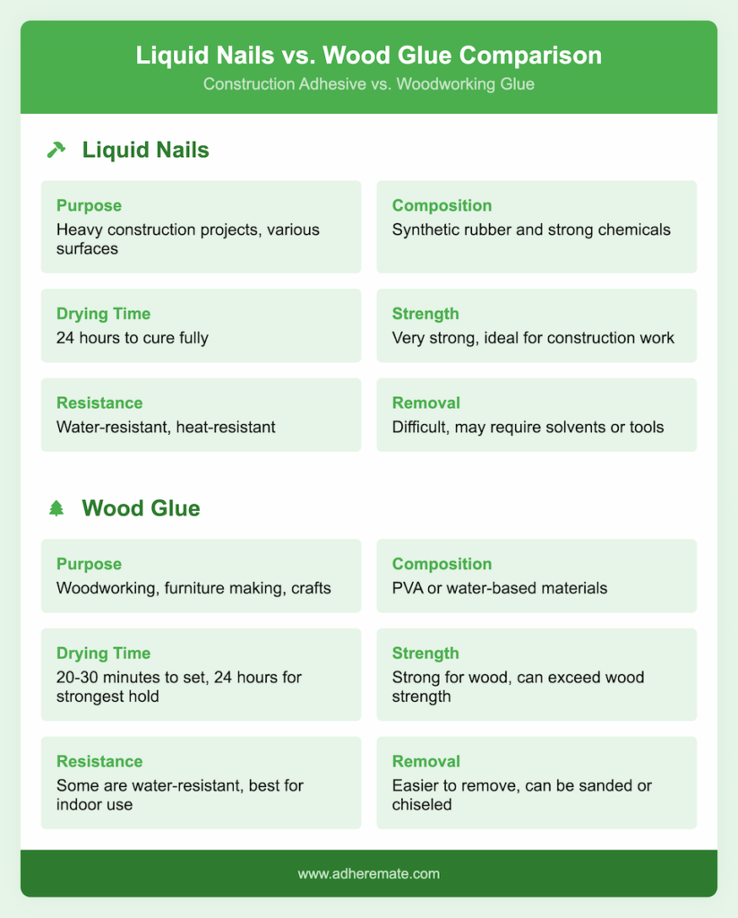 Liquid Nails vs Wood Glue